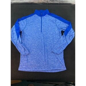 Holloway Adult Pullover‎ Performance Quarter Zip Athletic Shirt Blue Medium
